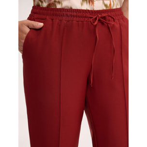 Fiorella Rubino - Pantaloni gamba dritta con coulisse - Marrone