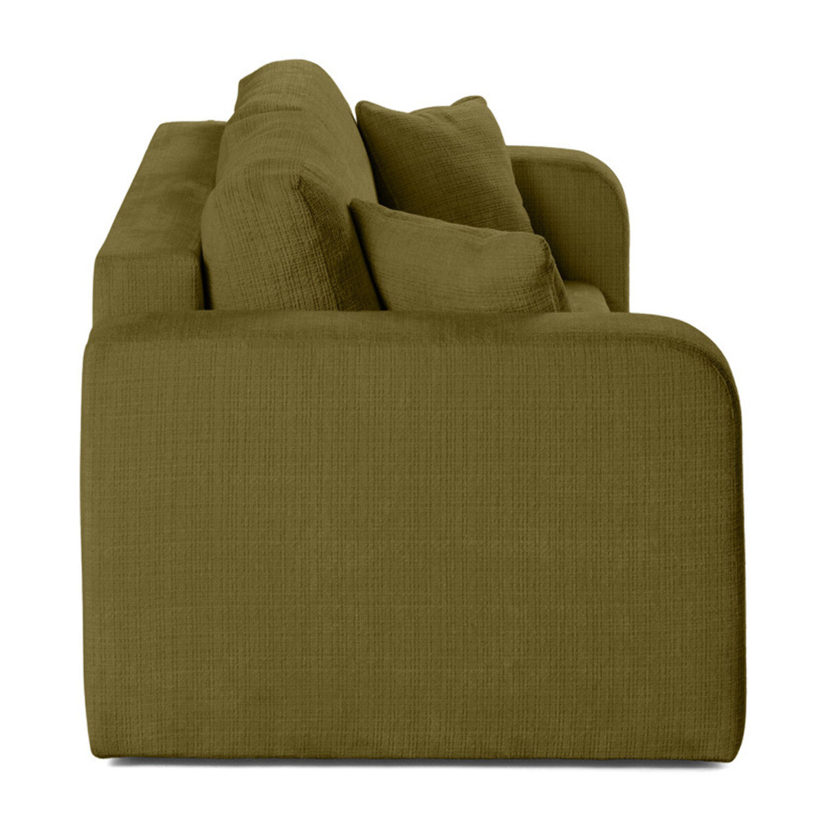 Miro - canapé droit 2 places - en velours texturé - Vert Olive