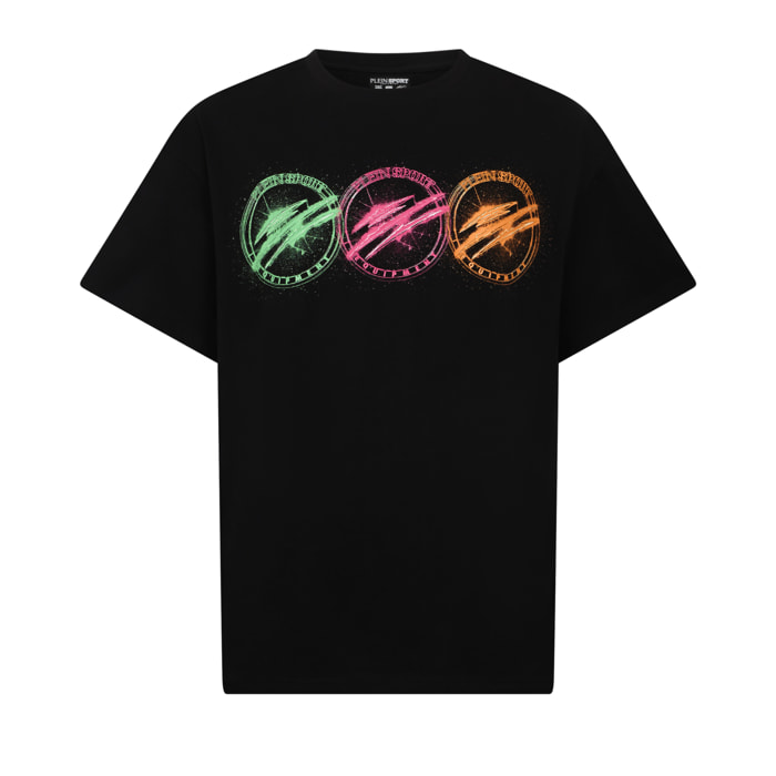 PLEIN SPORT Round Neck T-Shirt Multicolor Scratch