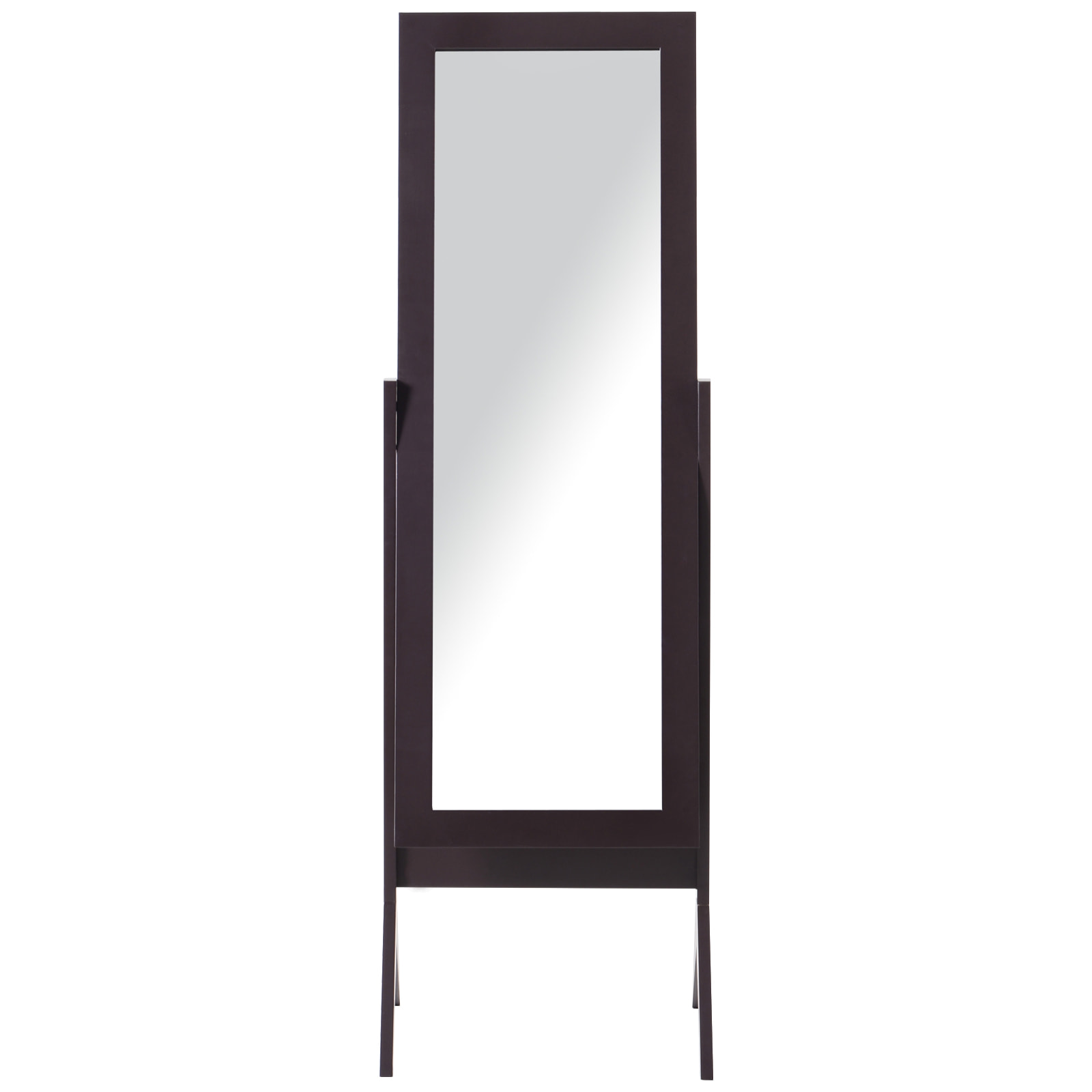 Miroir à pied inclinaison réglable dim. 47L x 46l x 148H cm MDF brun foncé