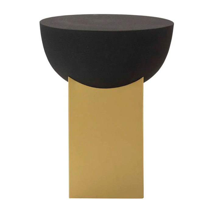 Mesa Auxiliar Metal Dorado Negro Amala 46x46x59 Cm