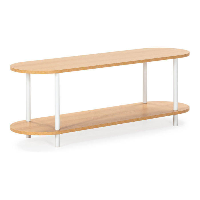 Mueble tv Montana 2 estantes efecto Roble/Blanco