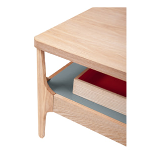 Tavolino da caffè Addison I in frassino con ripiano grigio 120x60 cm
