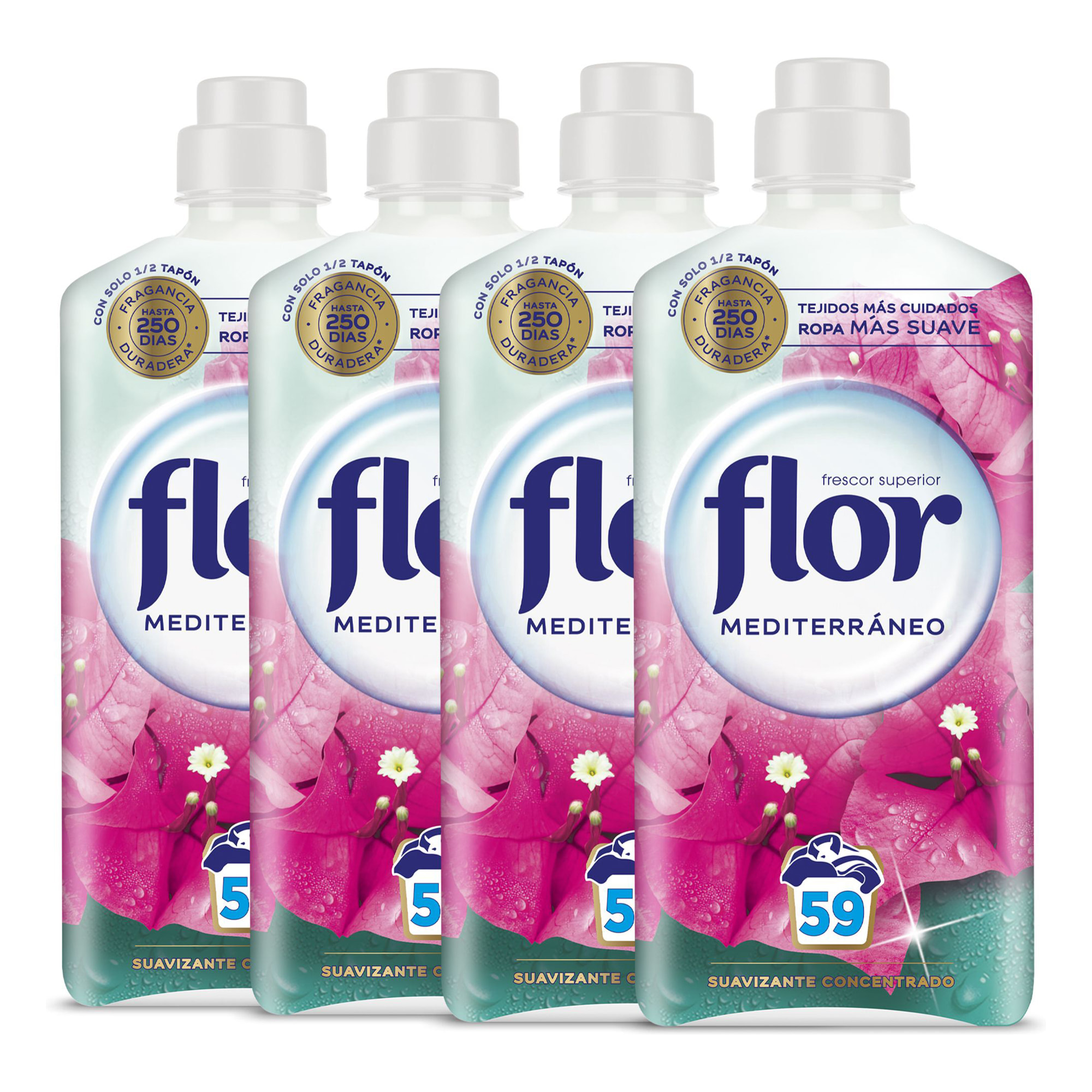 Flor Oceánico Suavizante Concentrado para la ropa 236 lavados (4botellas x 59 dosis)