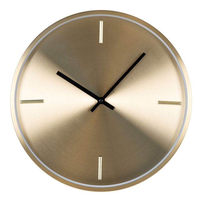 Orologio da parete Istanbul in alluminio dorato silenzioso ø30 cm