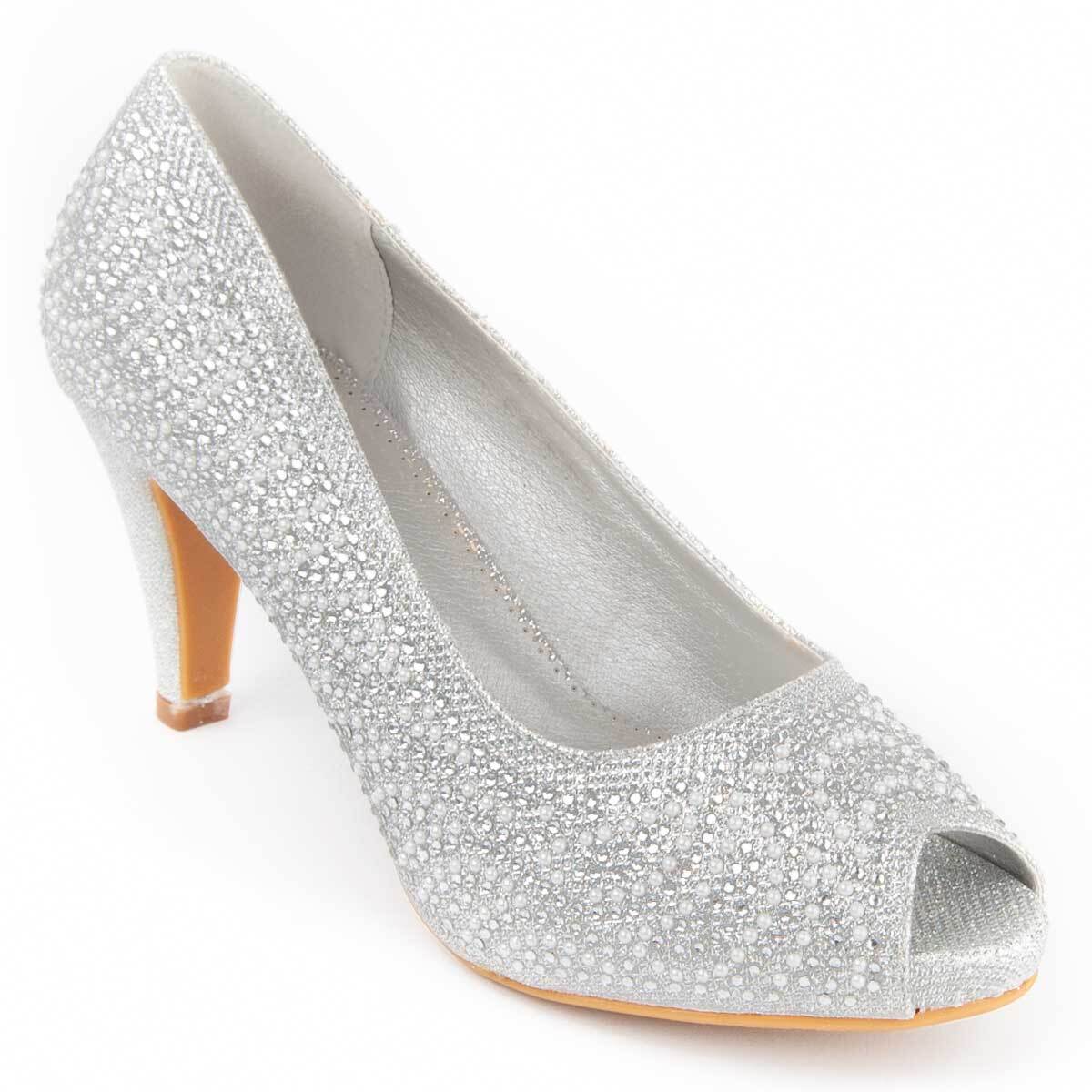 Zapato De Tacón - Plateado - Altura: 6 Cm