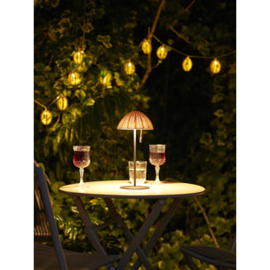 Lampada da tavolo LED RGB ricaricabile Wigan in metallo e PE natural/nero