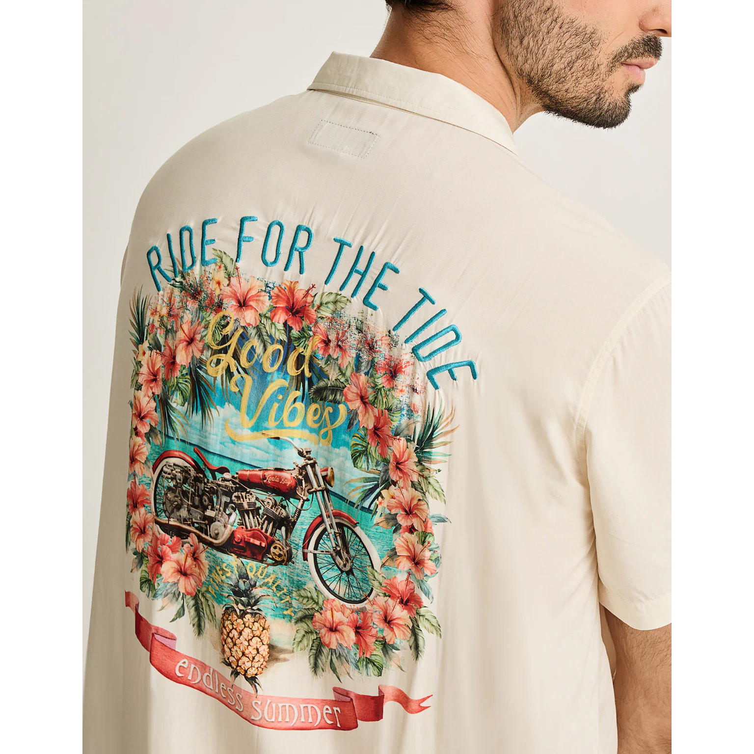 Camisa Manga Corta Beige - Charlie