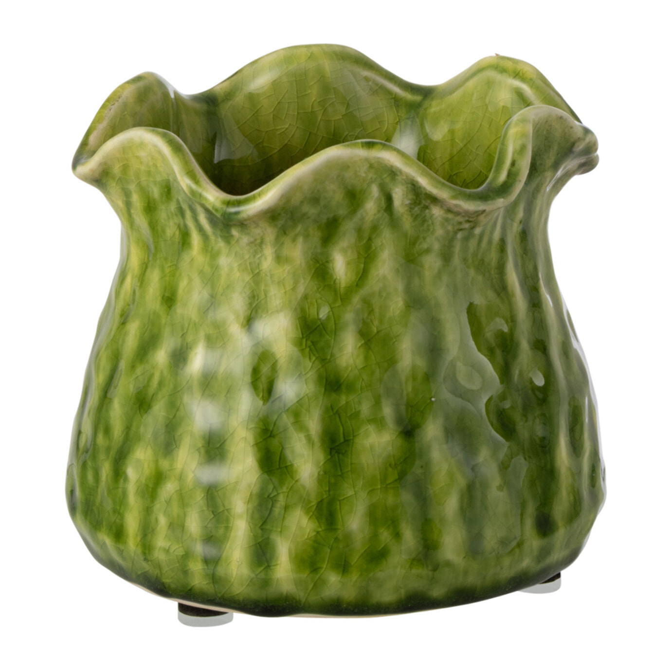 J-Line Cache-pot Ronny Irrégulier - céramique - vert - small