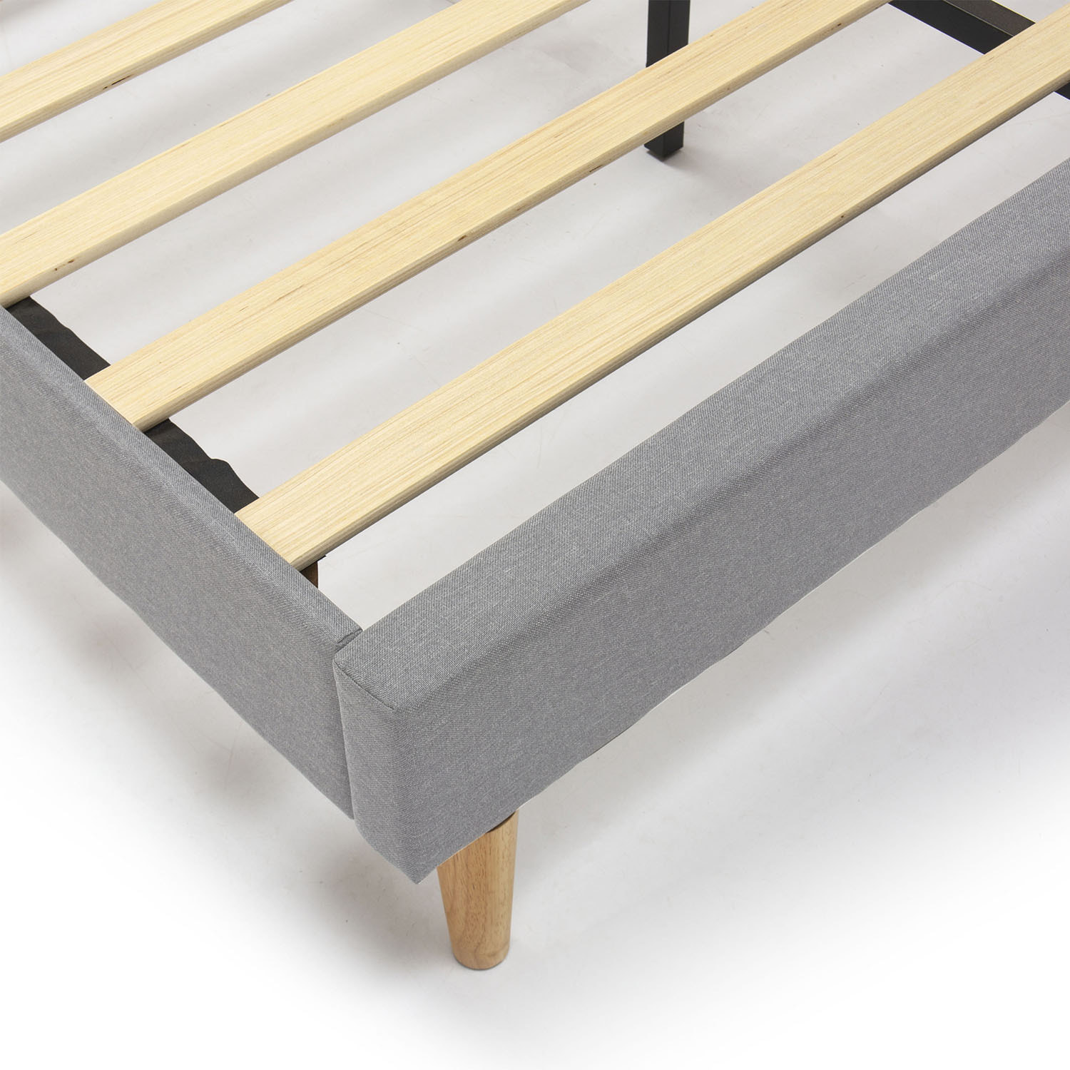 Estructura de cama tapizada Rosi de 30 cm Gris Claro