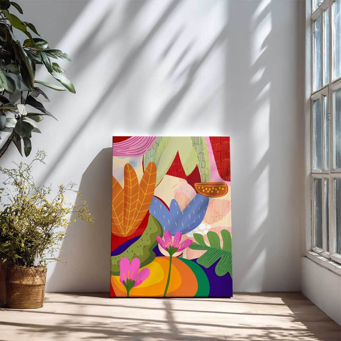 Tableau floral abstrait moderne coloré Toile imprimée