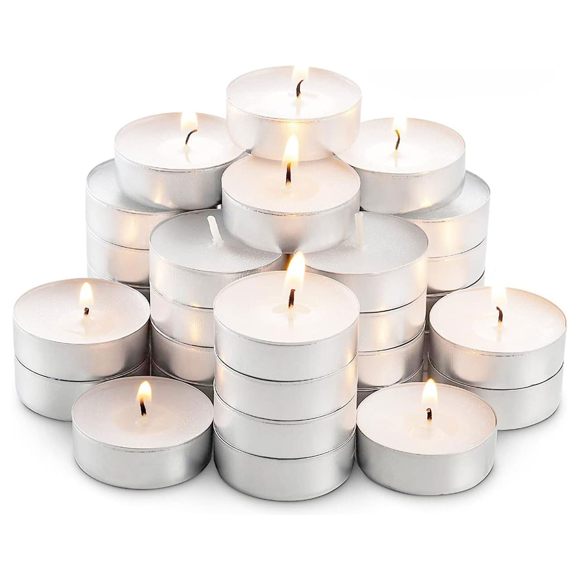 set de velas candelitas blancas sin aromas en set de 100 unidades 37x10mm
