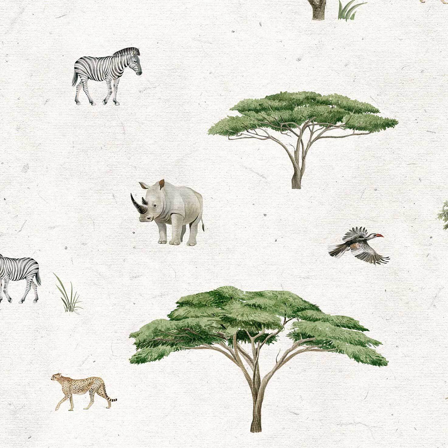 Papier peint enfant Le Roi de l'Afrique Intissé