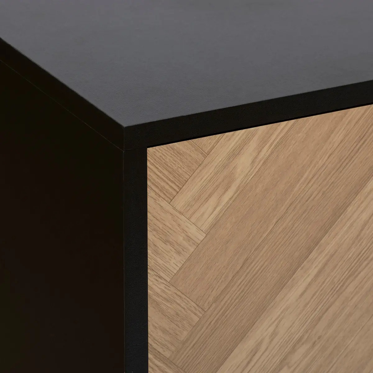 Buffet "Chevrons" 2 portes 3 tiroirs effet pin naturel 160x75cm