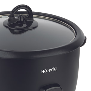 ORYZA4 H.Koenig, Olla arrocera, 0.8L, antiadherente, mantenimiento del calor, apagado automático, Sin BPA, 350W