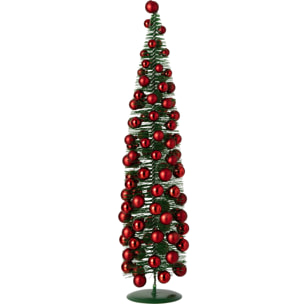 J-Line arbre boules de Noël - synthétique - vert foncé/rouge Noël - large