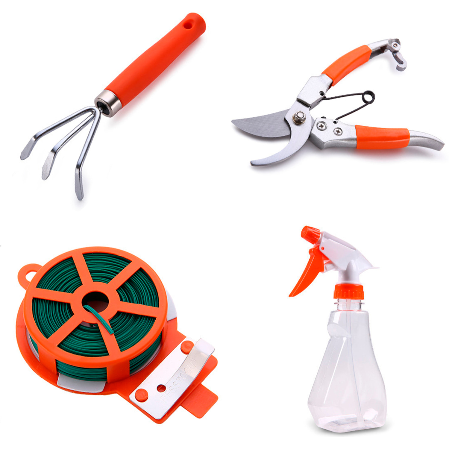 Juego de herramientas para jardinería con maletín de transporte y 10 piezas.