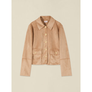 Oltre - Chaqueta boxy con botones heráldicos - Beige