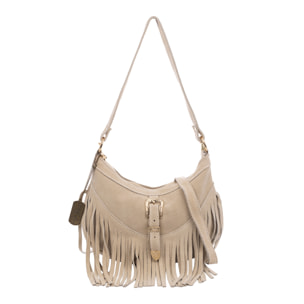 Barlassina bolso bandolera Mujer. Piel auténtica Gamuza, con flecos.