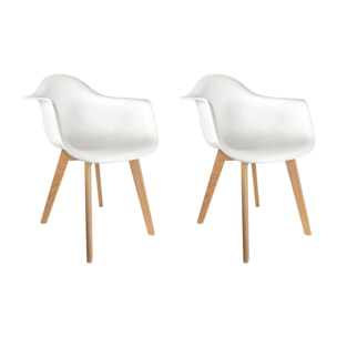 Fauteuil Scandinave Blanc - Lot De 2