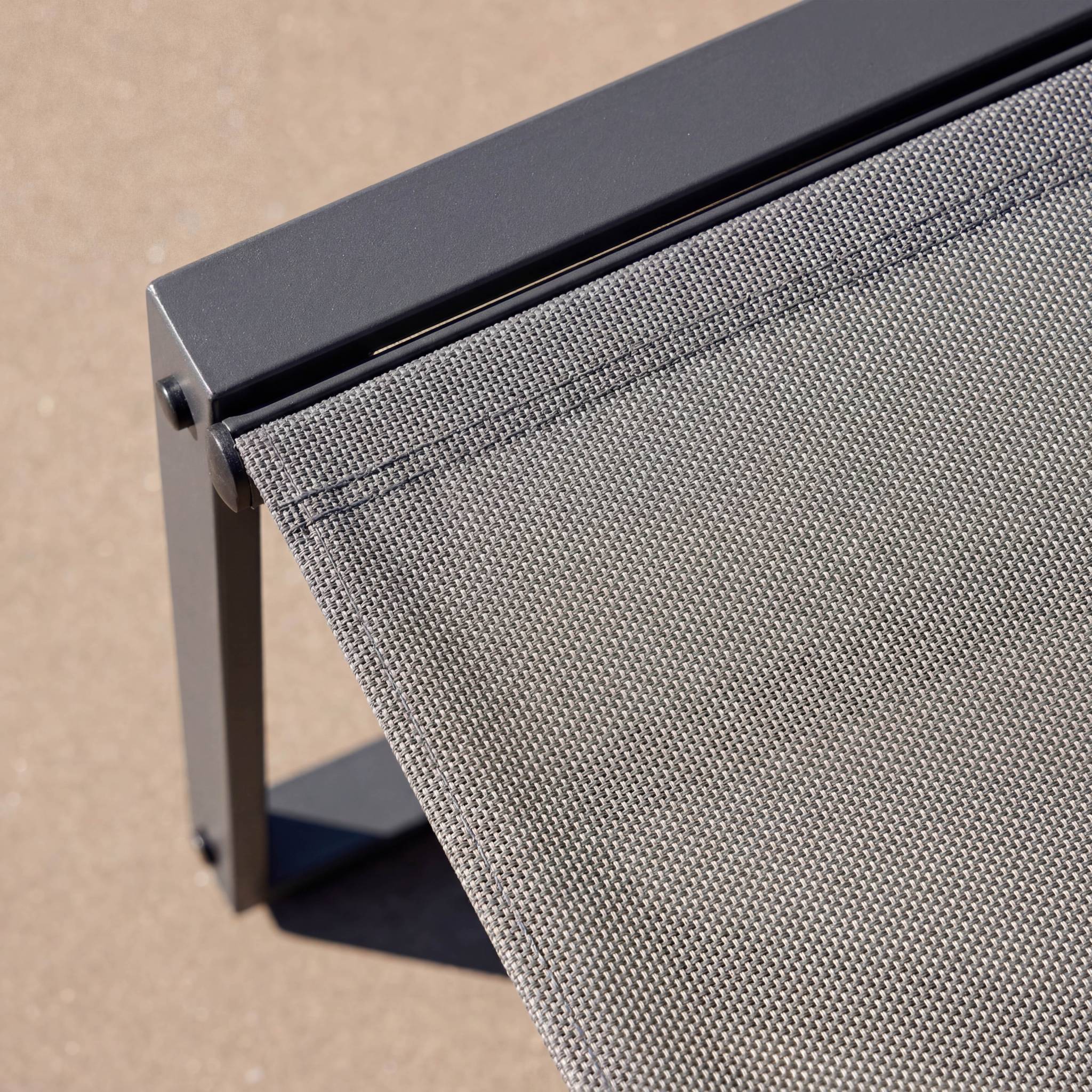 Table de jardin encastrable acier et textilène + 4 assises TAVENA