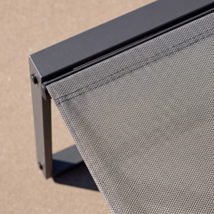 Table de jardin encastrable acier et textilène + 4 assises TAVENA