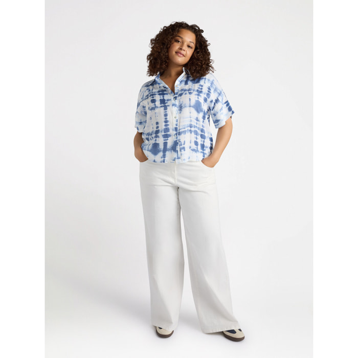 Fiorella Rubino - Camisa teñida y anudada - Azul
