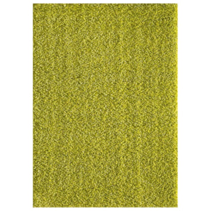 Tapis longs poils shaggy 60x110 rectangle tissé vert motif uni SIMPLE