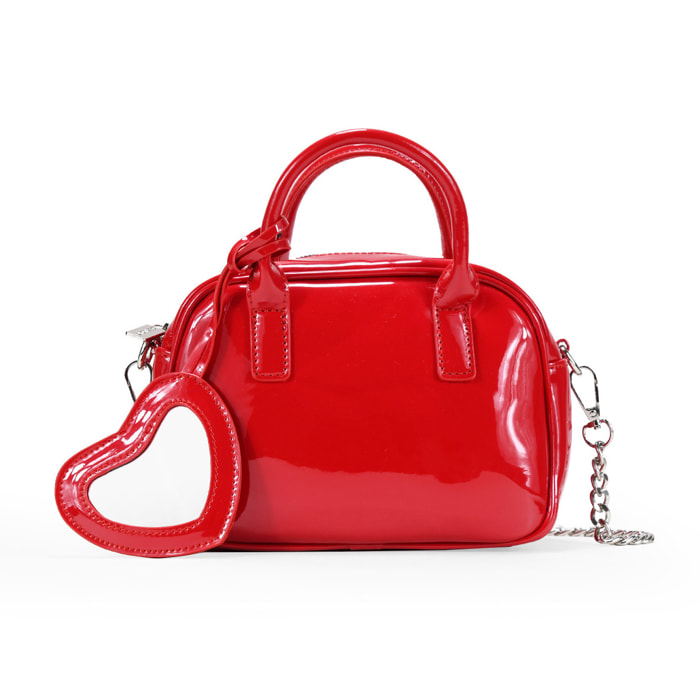 Bolso pequeño bowling rojo con espejo