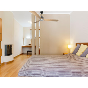 Ventilateur de plafond Réversible  Thermostat Dimmable Wifi Moteur à courant continu Toits en pente Télécommande Lumière à trois tons Hypersilence Mémoire