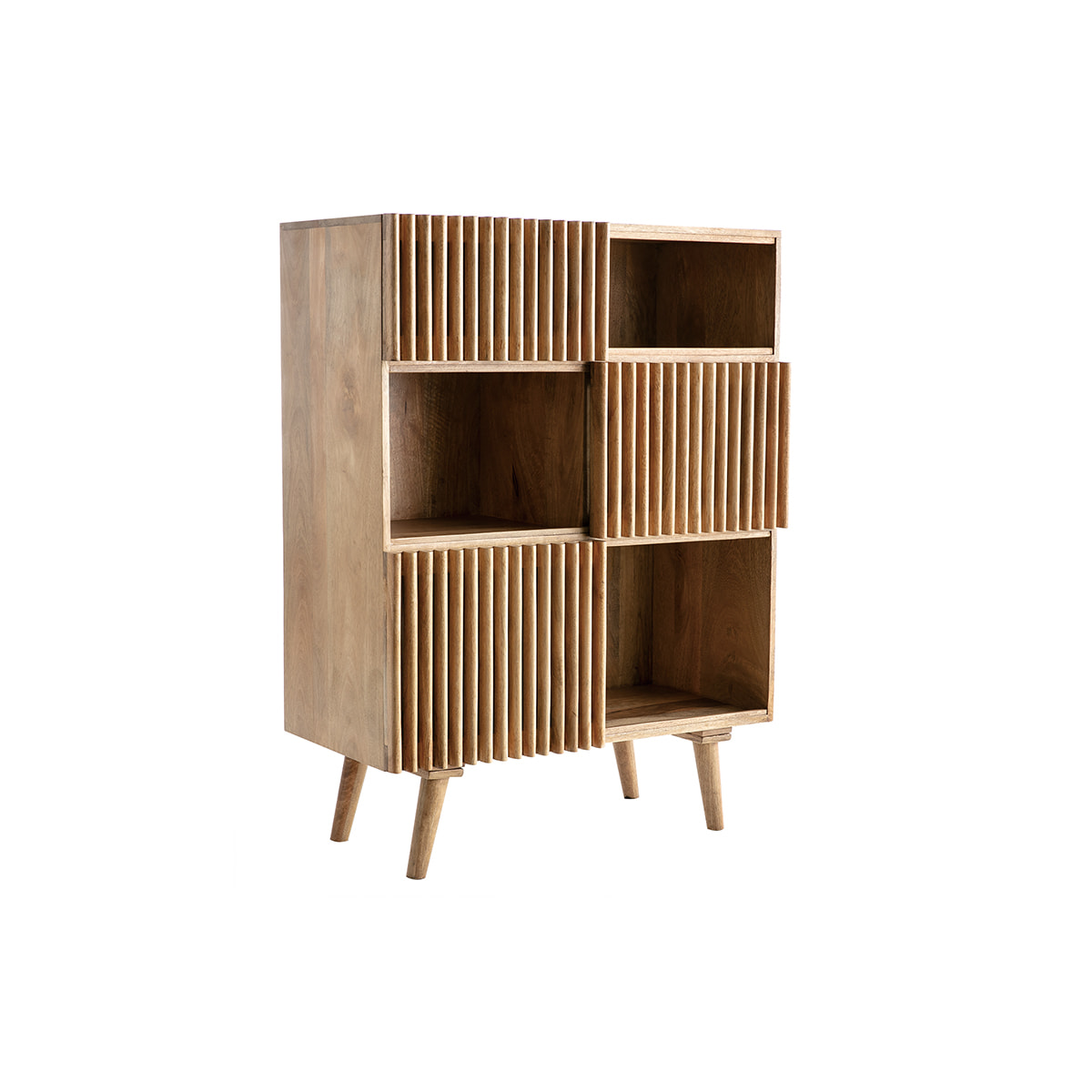 Buffet haut en bois manguier massif 3 portes coulissantes L85 cm ALBA