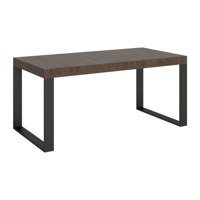 Table extensible 90x200/460 cm Tecno Noyer cadre Anthracite