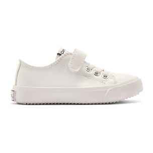 Zapatillas Bajas de Niños con Cierre Adherente en Blanco
