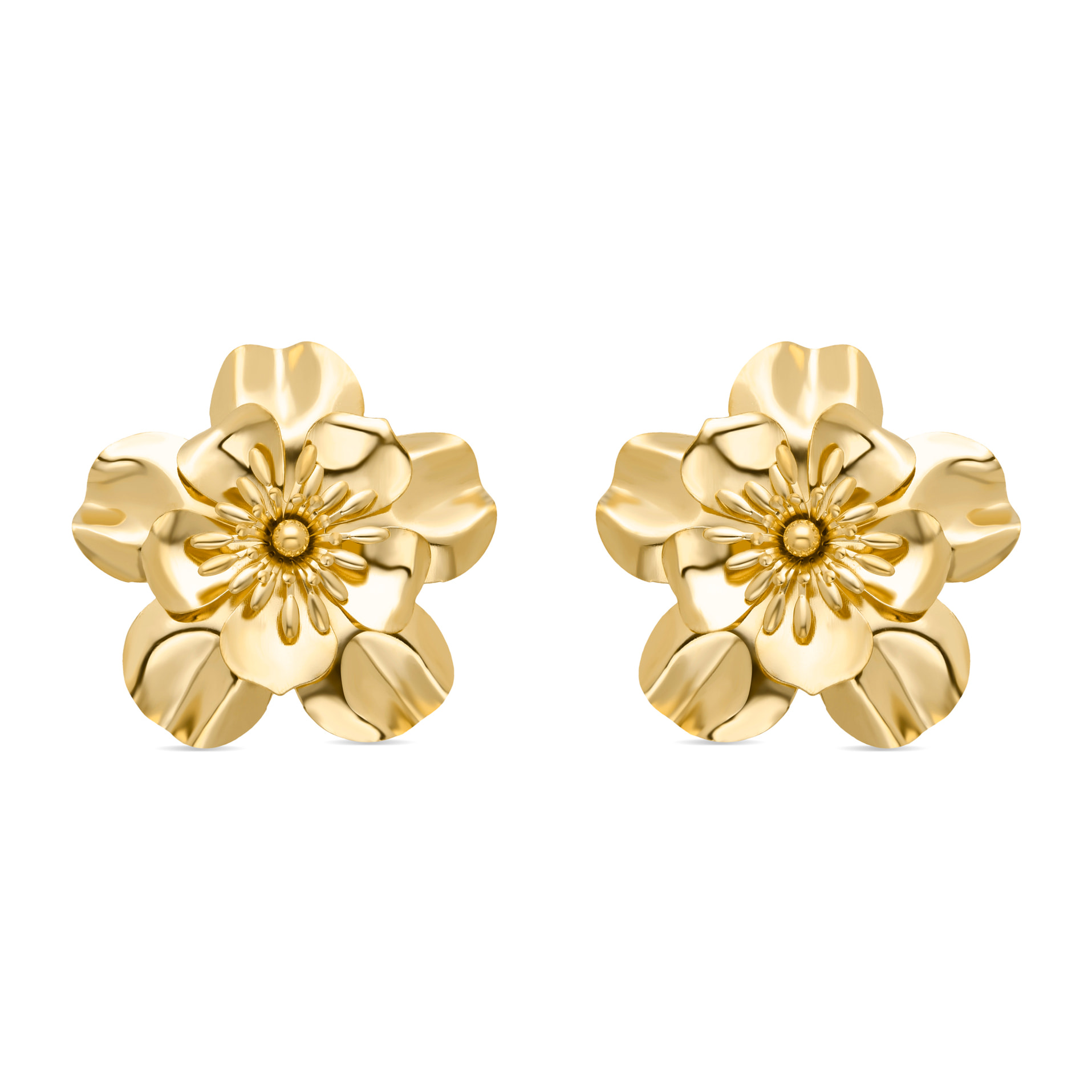 Pendientes Lux by Lux acabadoss en oro amarillo 18K