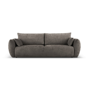 Canapé convertible avec coffre de rangement "Matera" 3 places en chenille gris