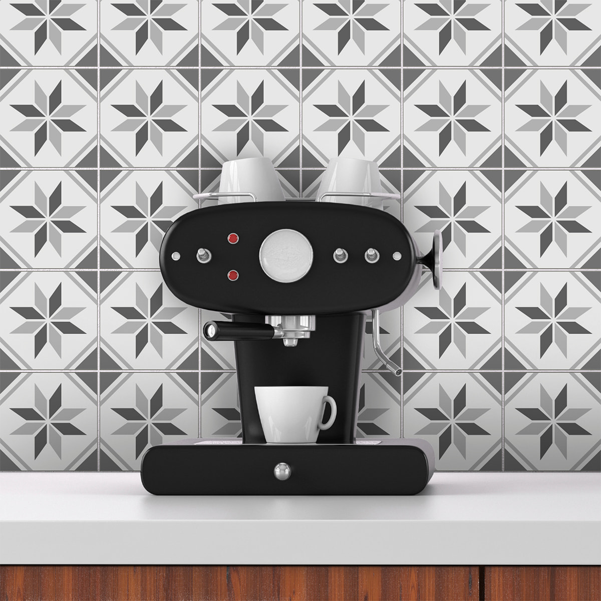Stickers muraux - Sticker Mural Carrelage adhésif Cuisine Salle de Bain - 30 STICKERS CARREAUX DE CIMENT AZULEJOS ISIA