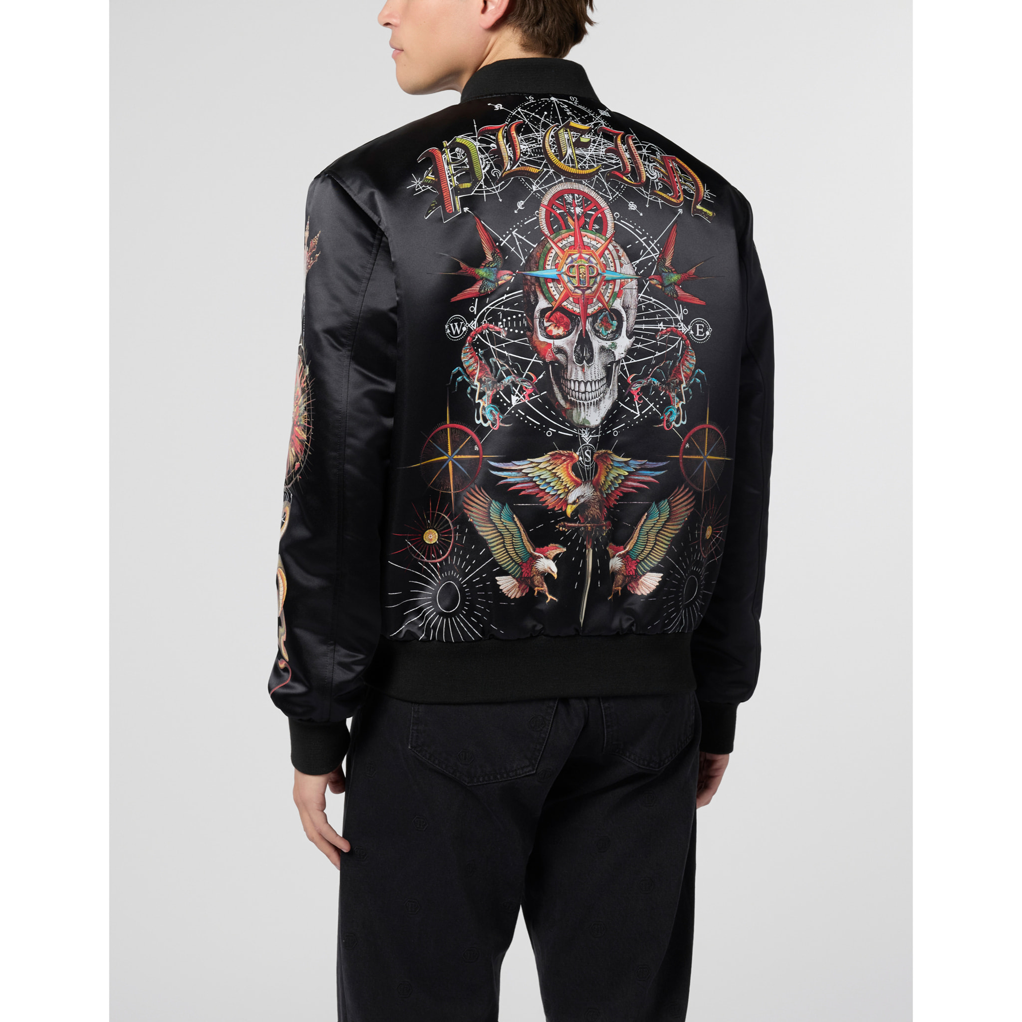 PHILIPP PLEIN Printed Nylon Bomber Tattoo