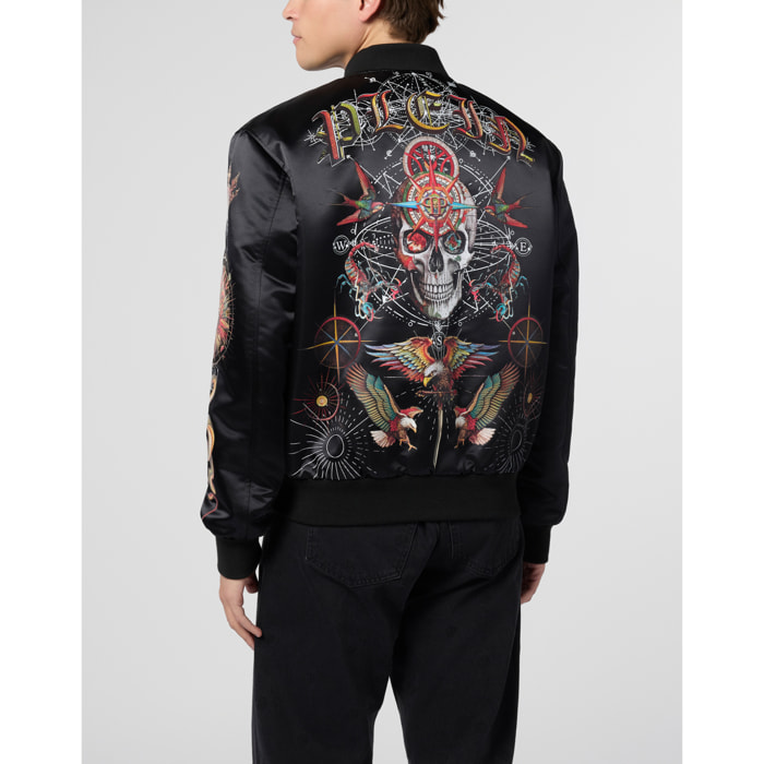 PHILIPP PLEIN Printed Nylon Bomber Tattoo