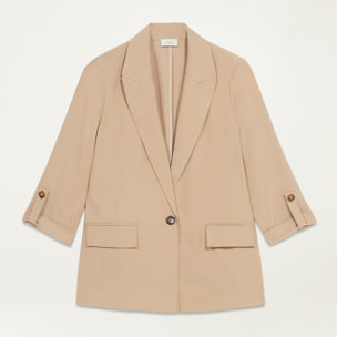 Oltre - Blazer de sarga de viscosa - Beige