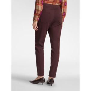 Elena Mirò - Pantalones slim en drill mezcla de algodón - Burgundy