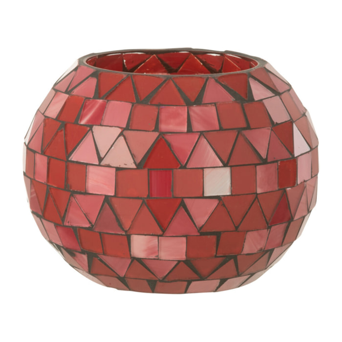 J-Line photophore Mosaic Triangle - verre - rouge/rose - small
