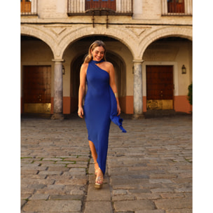 Vestido asimétrico con fular