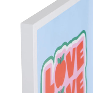 Toile Cha Cha Pop avec Cadre Blanc 31,5x2x41,5 cm