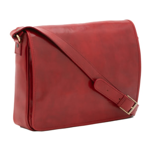 Borsa a tracolla uomo in vera pelle - Modello False - Made in Italy - 28.0 x 35.0 x 9.0 cm