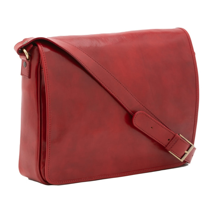 Borsa a tracolla uomo in vera pelle - Modello False - Made in Italy - 28.0 x 35.0 x 9.0 cm