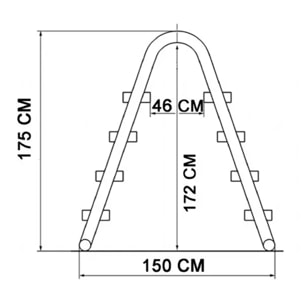 Échelle de sécurité pour piscine hors sol 1,2 m - 1,3 m.