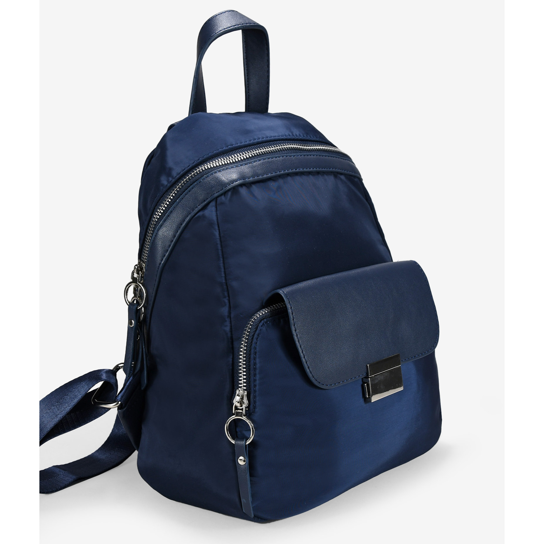 Mochila azul con bolsillos