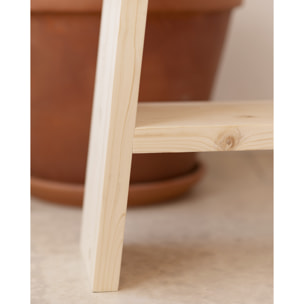 Table de chevet ou table d'appoint en bois massif 45x39cm ton naturel Hauteur: 45 Longueur: 39 Largeur: 25