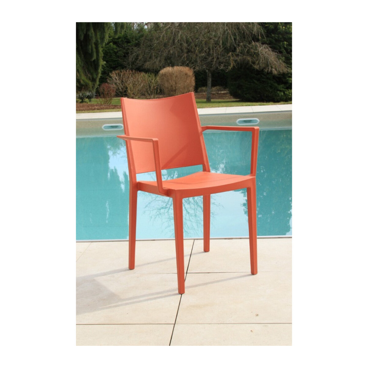 Lot de 2 fauteuils de jardin en plastique - terracotta - LAGOS
