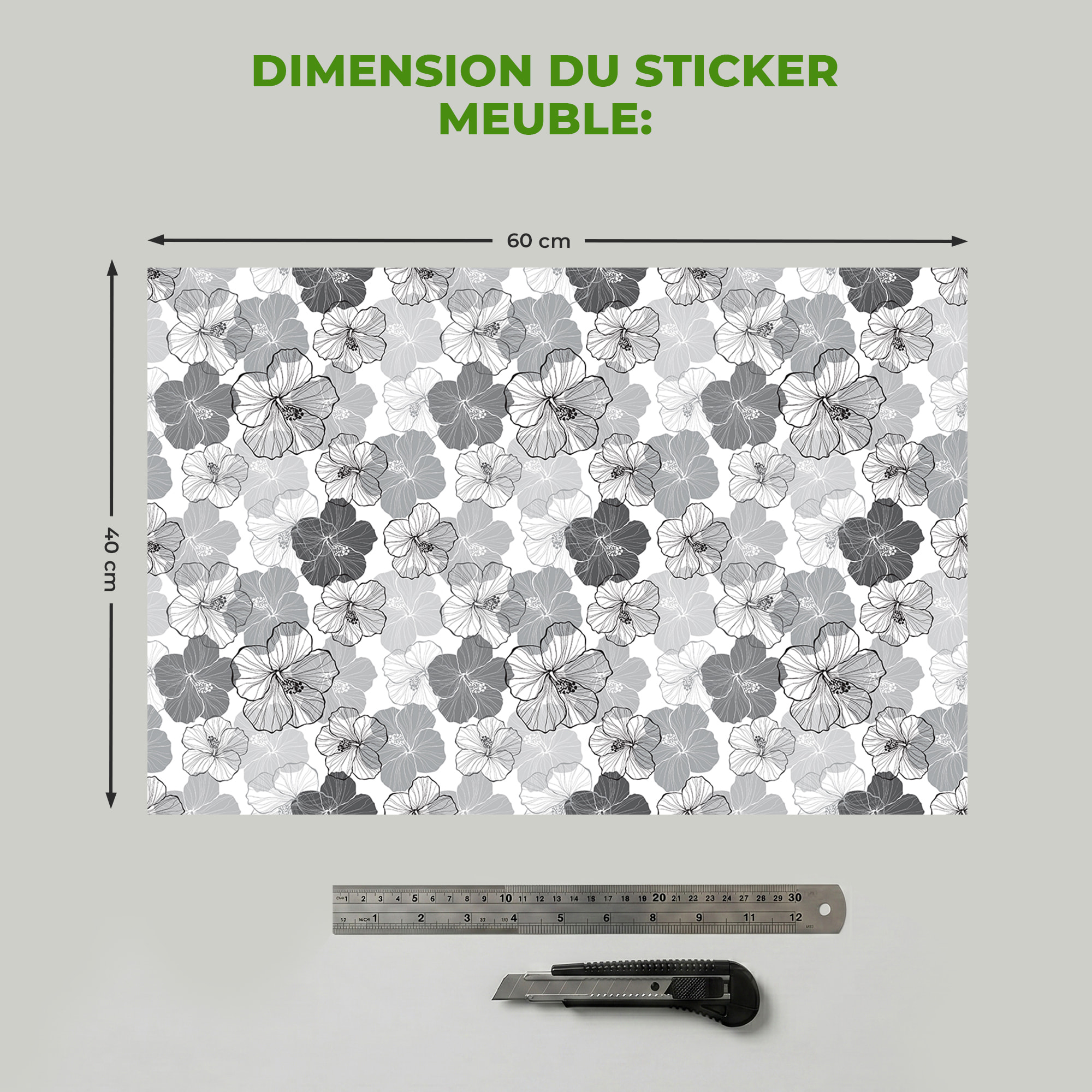 Sticker meuble tropical machida 40 x 60 cm
